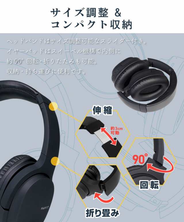 ワイヤレスヘッドホン Bluetooth5.1 ブルートゥース ヘッドセット