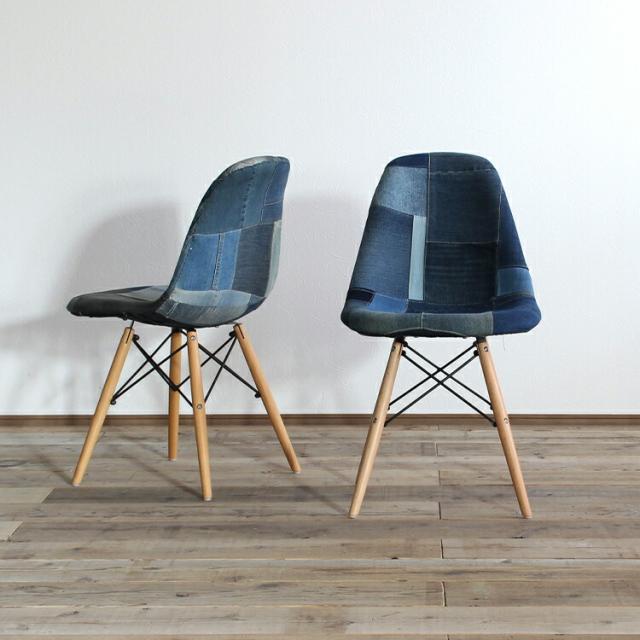 イームズチェア デニム ダイニングチェア イームズ 椅子 パッチワーク 北欧 ダイニング椅子 カフェ おしゃれ チェア ダイニングチェアー の通販はau Pay マーケット サムライ家具 Au Pay マーケット店