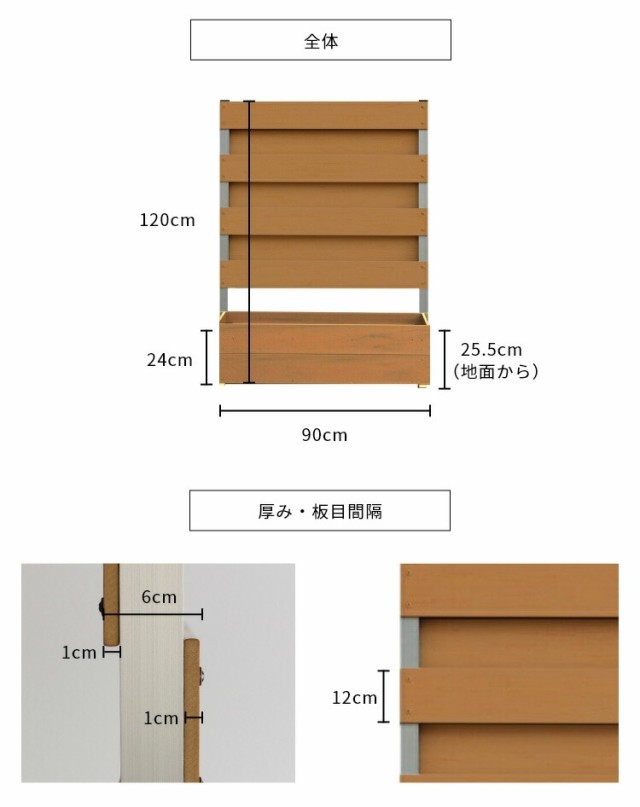 プランター付きフェンス 目隠しフェンス 目隠し フェンス 樹脂 置くだけ 人工木 人工木フェンス プランターボックス 自立 ラティス 隣家  の通販はau PAY マーケット - サムライ家具 au PAY マーケット店