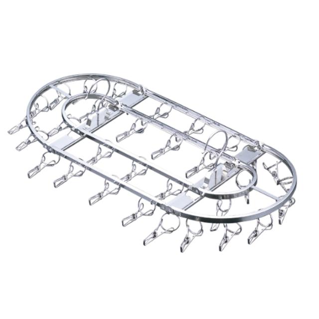 【頑張って送料無料！】ダイレクトステンレスハンガー32ピンチ(オーバル)　26713 360度回転する2点式フックでバランス良く干せます。の通販は 5,742円