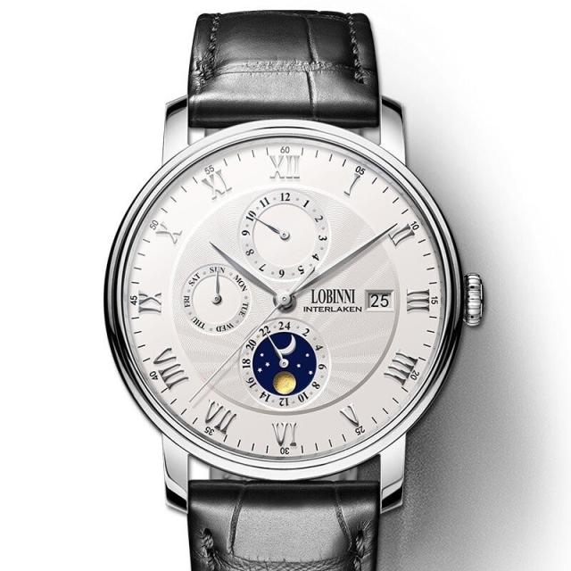自動巻き腕時計 Lobinni 裏スケ トリプルカレンダー デイ ナイト シーガルムーブメントの通販はau Pay マーケット 飛香販売