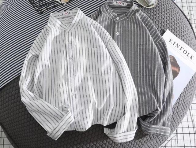 カジュアルシャツ メンズ ドロップショルダー ストライプ 柄襟なし オーバーサイズシャツ トップス ブラウス ワイシャツ カジュアル 韓国の通販はau Pay マーケット 安価ショップ