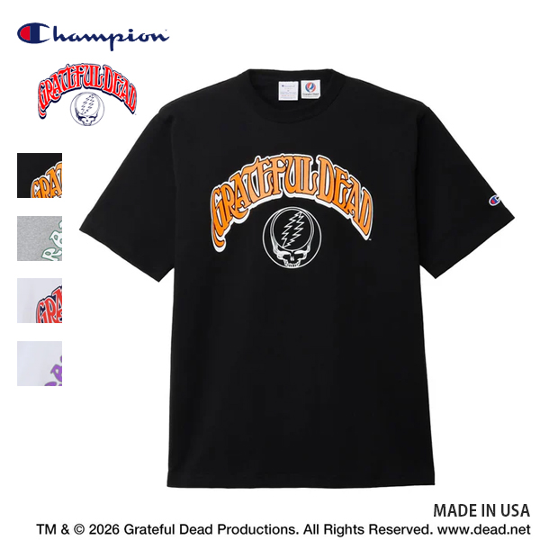 チャンピオン Champion / ティーテンイレブン ショートスリーブTシャツ Grateful Dead / MADE IN USA / C5-D309 / 厚手 ヘビーウェイト USA製 ロックT バンドT 半袖 メンズ レディース / 2026春夏 / ネコポス対応