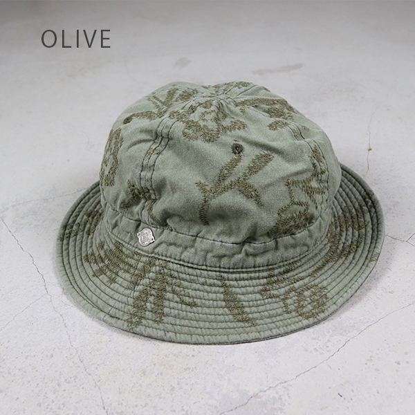 デコー DECHO / RIP STOP HUNTER HAT / 9-2AD25 / ハンターハット / 花柄 刺繍 / ミリタリーリップストップ / ユニセックス / 日本製 / 2025秋冬 デコー DECHO / RIP STOP HUNTER HAT / 9-2AD25 / ハンターハット / 花