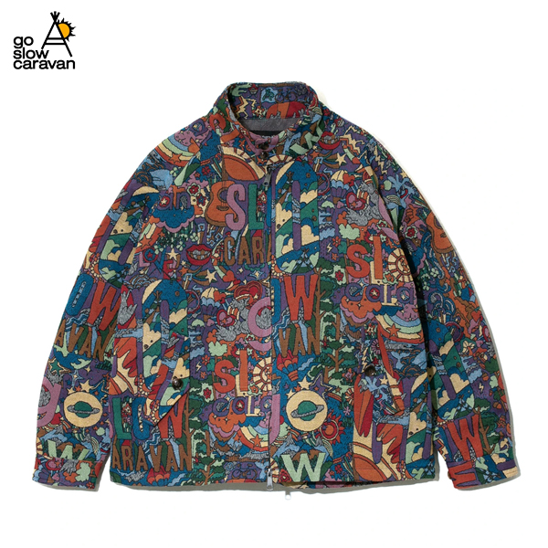 ゴースローキャラバン / ゴブランハリントンジャケット / 340201 / ハリントンジャケット / サイケ柄 / ゴブラン生地 / ユニセックス / go slow caravan / 2025春夏
