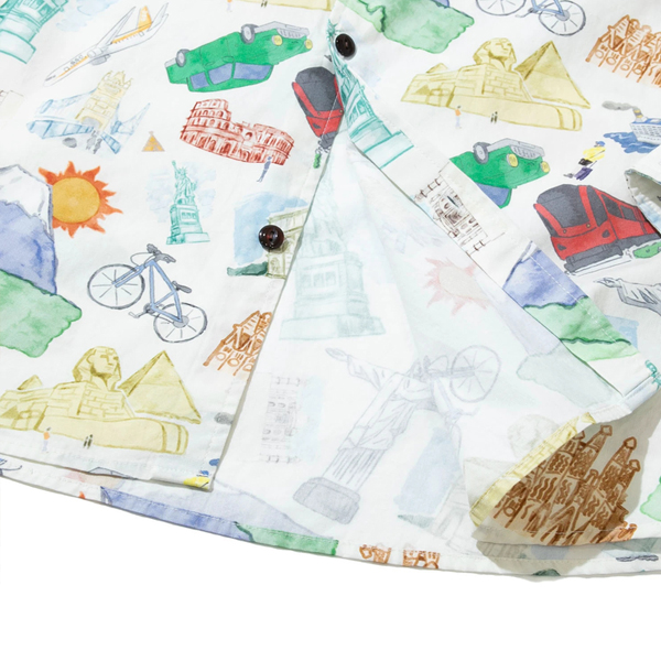 ゴースローキャラバン / 40/-ブロード総柄プリントR/Gシャツ / 340217