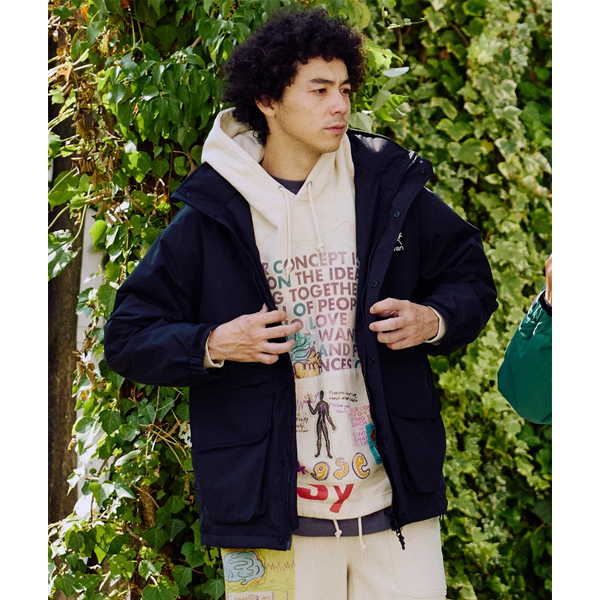 go slow caravan ゴースローキャラバン / 2レイヤーフードインスタンドブルゾン（中綿サーモライト） / 350236 / アウター / 防水 / 保温 / 軽量 / アウトドア / メンズ / 2025秋冬 go slow caravan ゴースローキャラバン / 2レイヤーフードインスタンド