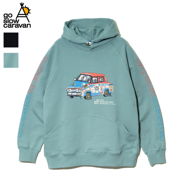 go slow caravan ゴースローキャラバン / 紡糸裏毛 VIOLET コンチョプルパーカー / 352651 / パーカー / NISSAN VIOLET／DATSUN160J / プリント / コットン / カジュアル / 2025秋冬