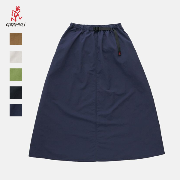 グラミチ GRAMICCI / NYLON FLARE SKIRT ナイロンフレアスカート / GLSK6-SJP008 / リサイクルナイロン / 軽量 撥水性 速乾性 耐塩素性 / レディース / 2026春夏