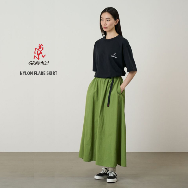 グラミチ GRAMICCI / NYLON FLARE SKIRT ナイロンフレアスカート / GLSK6-SJP008 / リサイクルナイロン / 軽量 撥水性 速乾性 耐塩素性 / レディース / 2026春夏_1
