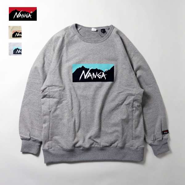 NANGA ナンガ / ECO HYBRID BOX LOGO SWEATSHIRT エコハイブリッドボックスロゴスウェットシャツ (NW231-IF201) (ユニセックス) (2024春