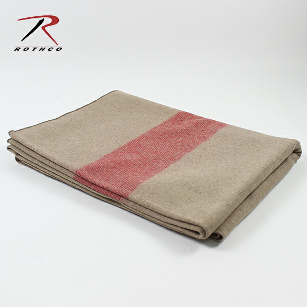 ROTHCO ロスコ / SWISS STYLE BLANCKET (TAN/RED) (ブランケット ひざ掛け 大判 毛布 157×203cm ウールブランケット) (ROTHCO10238)