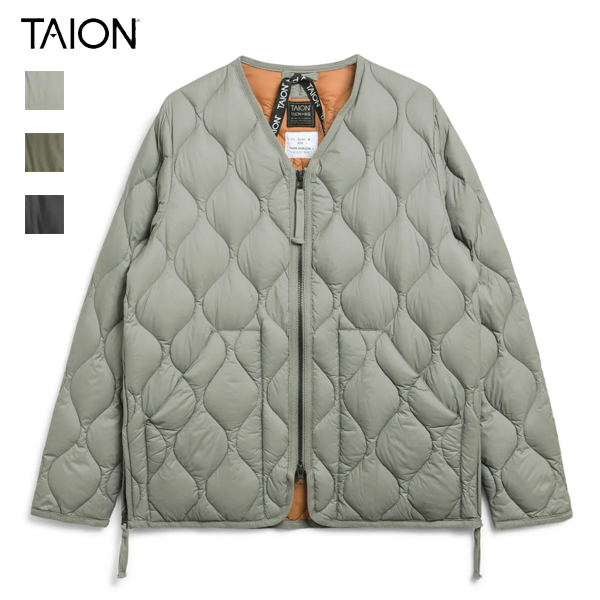 タイオン TAION / ミリタリー VネックWジップ ダウンジャケット-ソフトシェル / TAION-101ALSZML-1 / ミリタリーライン / SOFT SHELL / 800FP / ユニセックス / 2025秋冬