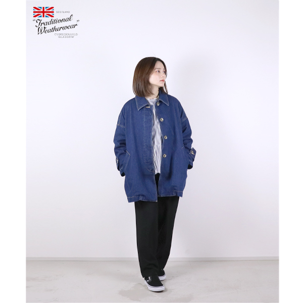 Traditional Weatherwear トラディショナルウェザーウェアー / MALTON DENIM マールトン デニム / L261CIFCO0421EJ / ワンウォッシュ / ステンカラー / ドロップショルダー / シンプル / レディース / 2026春夏_1