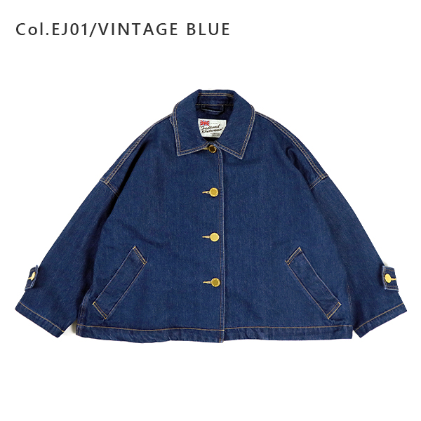 Traditional Weatherwear トラディショナルウェザーウェアー / MALTON BUTTON THROUGH SHORT DENIM マールトン ボタンスルー ショート デニム / L261CIFCO0540EJ / ワンウォッシュ / ステンカラー / ドロップショルダー / シンプル / レディース / 2026春夏_2