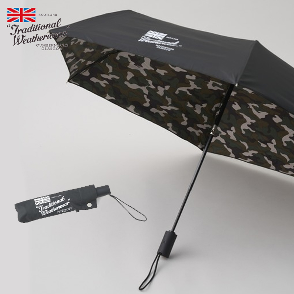Traditional Weatherwear / AUTOMATIC FOLDING UMBRELLA オートマティック フォールディング アンブレラ / CM01 BLACK X CAMO / SLGGO0349CM / 自動開閉 日傘 晴雨兼用傘 ユニセックス / 2026春夏