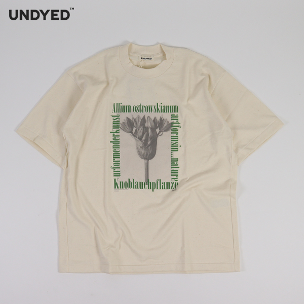 アンダイド UNDYED / カール・ブロスフェルト プリントTシャツ 30/2 Karl Blossfeldt Pt-T / ALLIUM / 26S348C / 半袖 アートT 無染色 サステナブル メンズ レディース ユニセックス / 日本製 / 2026春夏 / ネコポス対応
