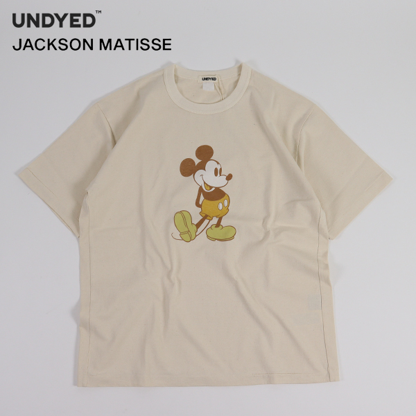 アンダイド UNDYED / JACKSON MATISSE for UNDYED MICKEY Tee  ジャクソンマティス コラボ ミッキー Tシャツ / 26S353 /半袖 無染色 ミッキーマウス メンズ レディース ユニセックス / 日本製 / 2026春夏