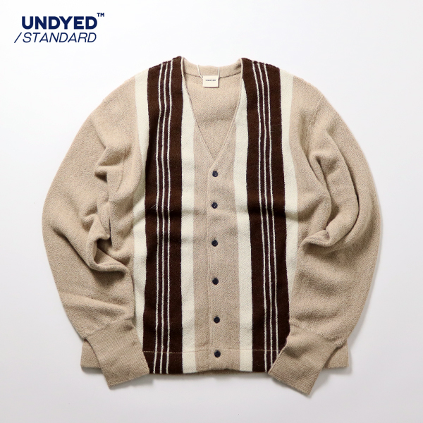 20%OFF / UNDYED STANDARD / ALPACA STRIPE CDGN アルパカストライプカーディガン / BEIGE / USN24FKCD096 / ユニセックス / 日本製 / アンダイドスタンダード / 2024秋冬