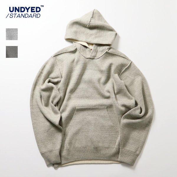 20%OFF / UNDYED STANDARD / KNIT W FACE HOODIE ニットダブルフェイスフーディー / USN24SKP061 / ニット フーディー / ユニセックス / 日本製 / アンダイドスタンダード / 2024秋冬