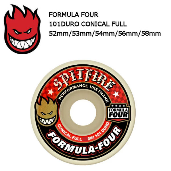 SPITFIRE FORMULA FOUR 101 Duro ウィール 58mm 53mm Formula Four Conical (101 Duro) – Uprise Skateshop