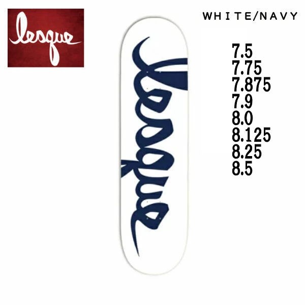 【LESQUE】レスケTEAM Logo NAVY スケートボード スケート デッキ SKATE DECK SK8 スケボー 板 7.375/7.5/7.75/7.875/7.9/8.0/8.125/8.2