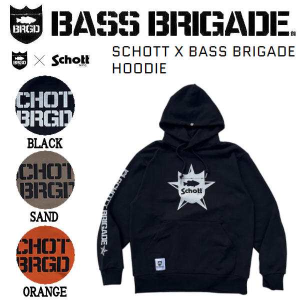 BASS BRIGADE】バスブリゲード 2022秋冬 SCHOTT X BASS BRIGADE HOODIE