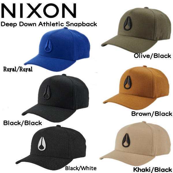 NIXON】ニクソン Deep Down Athletic Snapback CAP ロゴキャップ