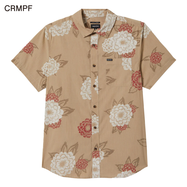 【BRIXTON】ブリクストン 2025春夏 CHARTER PRINT S/S WVN メンズ 半袖シャツ 総柄 トップス ボタンシャツ サマーシャツ_1