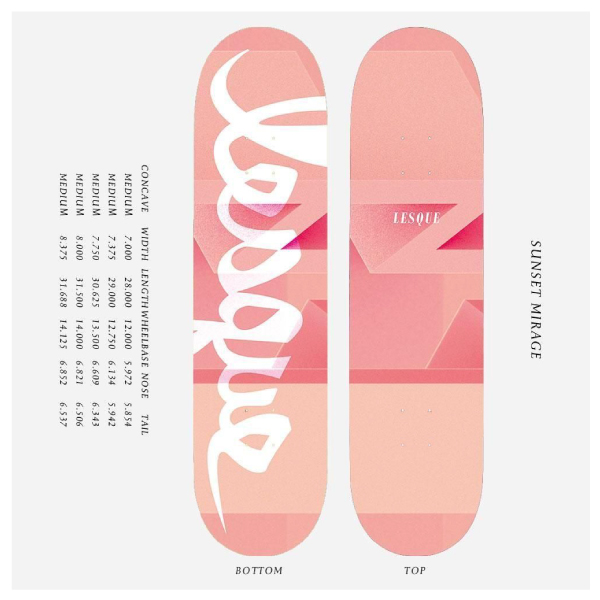 【LESQUE】レスケ SUNSET MIRAGE スケートボード スケート デッキ SKATE DECK SK8 スケボー 板 8.0x31.5_3