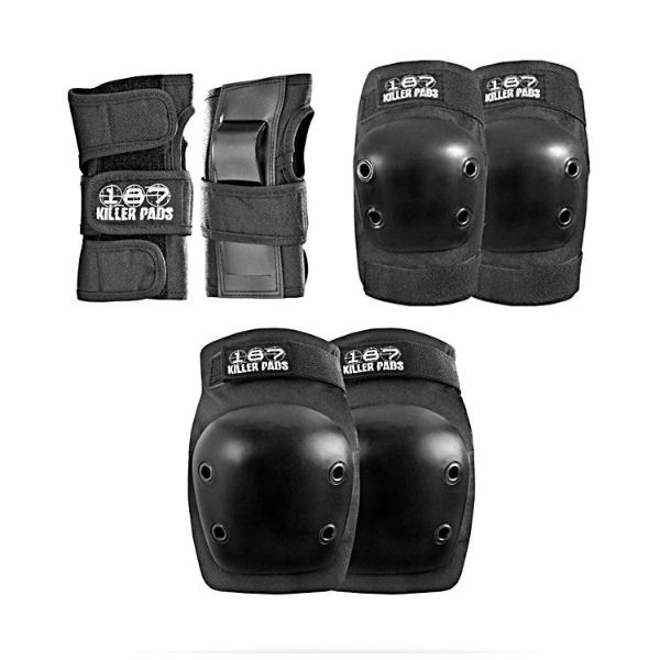 【187 KILLER PADS】187 キラーパッド SIX PACK プロテクター 大人 リストガード エルボーパッド ニーパッド 3点セット XS・S/M・L/LX ブラック【正規品】_2
