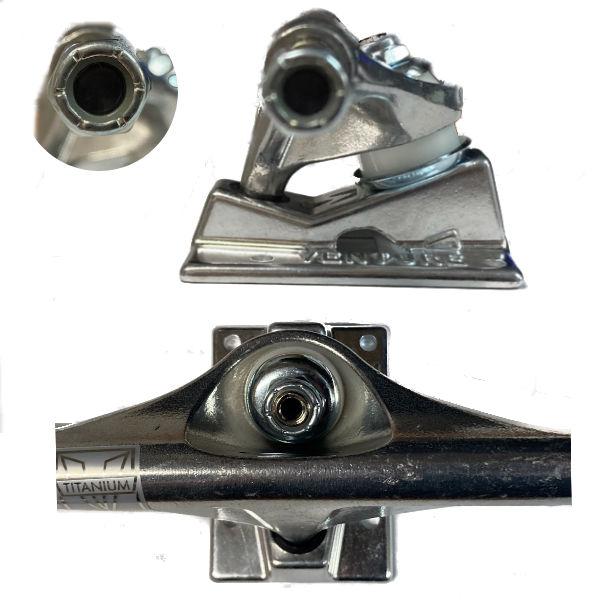 【VENTURE】ベンチャー トラック TITANIUM TRUCK POLISHED チタン トラック スケートボード スケボー 軽量 5.2/High シルバー（セット販売）_2