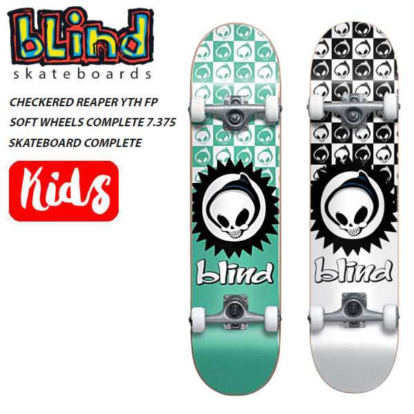 【BLIND】ブラインド CHECKERED REAPER YOUTH FIRST PUSH SOFT WHEELS COMPLETE SKATEBOARD