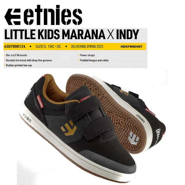 【etnies】エトニーズ 2023春夏 MARANA X INDY LITTLE KIDS マラナ リトル キッズ インデペンデント コラボ