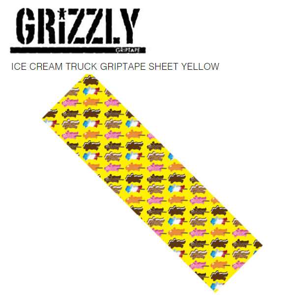 グリズリー ICE CREAM TRUCK GRIPTAPE SHEET YELLOW デッキテープ