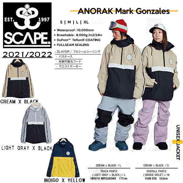 【SCAPE】エスケープ 2021/2022 ANORAK MARK GONZALES ユニセックス UNISEX スノージャケット アウター