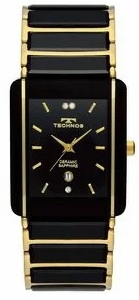 【送料無料】TECHNOS SWISS  軽いセラミックバンド テクノス男性用腕時計 TSM903GB
