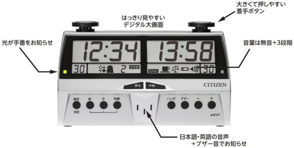 ザ・名人戦 DIT-50｜秒読み音声付き・公式戦仕様・多機能モデル 対局時計 ザ・名人戦 DIT-50 | シチズンTIC株式会社