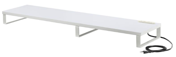 【送料無料】サンワサプライ MR-LC213W モニターの下を収納スペースにできるモニター台。2P 2個口コンセント付き。幅1000mm・ホワイト