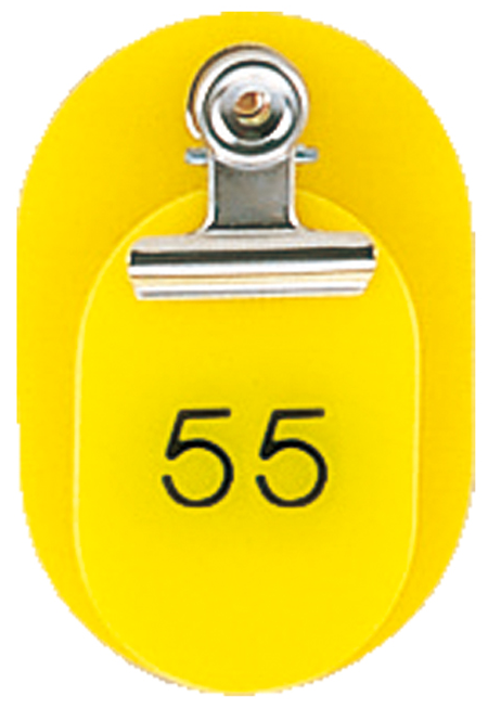 【送料無料】共栄プラスチック 親子番号札 小判型 51〜100 (1組) CT-1-51-Y イエロー 来客 くじ ロングセラー パーティ イベント 店舗などにも使えますの通販は 5,740円