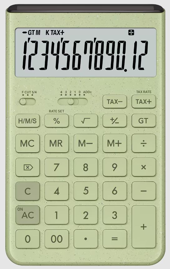 【ポスト投函で送料無料】CASIO カシオ Comfy コンフィ デザイン電卓 ジャストタイプ JT-200T-GN-N グレイッシュグリーン