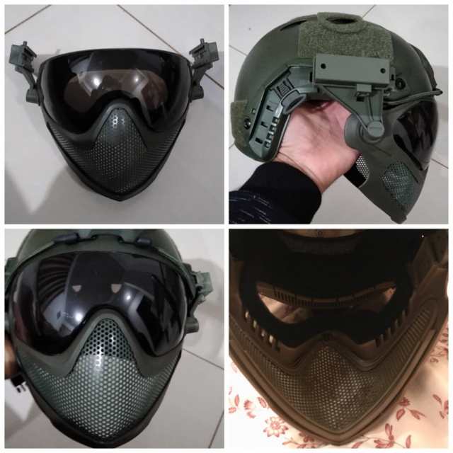 送料無料 フルフェイスマスク ミリタリーマスク ヘルメット装着可能 耐衝撃性 サバイバルゲーム サバゲ— ｜au PAY マーケット