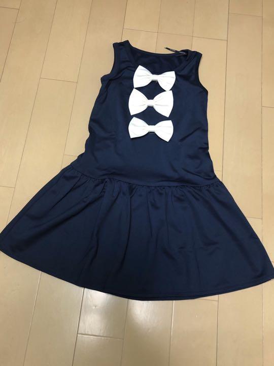 新品 キッズタンクトップ 女の子インナー 小学生 ワンピース 1サイズ リボン付 新品未使用 送料無料 在庫1点のみの通販はau Pay マーケット Goodsmileshop