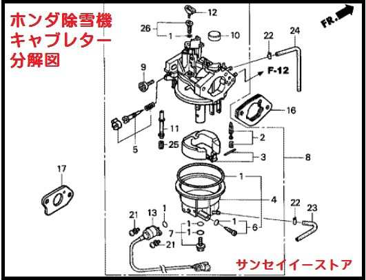 ホンダ 除雪機 HSS1170i,HSS1180i用 キャブレターAssy.[16100ZF5H03