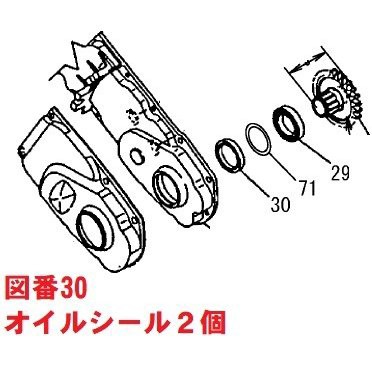 ヤンマー 純正部品 ロータリー爪軸用オイルシール 4個セット（ナタ爪仕様）[1A2171-90050x2--1A2171-42240x2]｜au  PAY マーケット