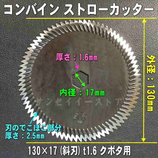 クボタ コンバイン[R1-131,R1-151,R1-171,R1-191,R1-211,R1-241,R1-261]用  「サイズ130x17」ストローカッター刃(ワラ切り刃)１枚｜au PAY マーケット