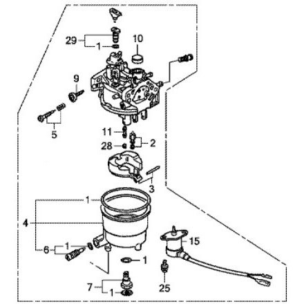 ホンダ 発電機 EX4000/EXT4000/EXW171用  キャブレターAssy.(メーカー在庫限り)※フレーム号要機確認[16100ZB8065-16221ZB7800]｜au PAY マーケット