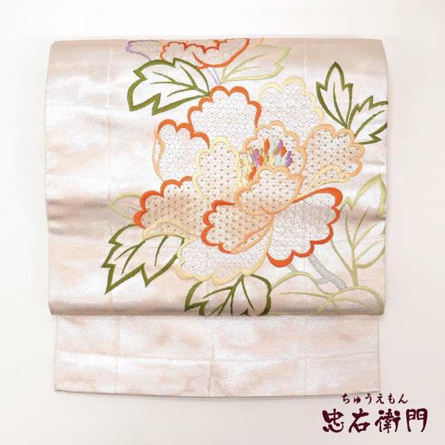 名古屋帯 正絹 リサイクル 中古 カジュアル お太鼓柄 箔地 刺繍 お花 かわいい あす楽対応 忠右衛門 中古帯 リサイクル帯 の通販はau Pay マーケット ビスコンティ きもの忠右衛門