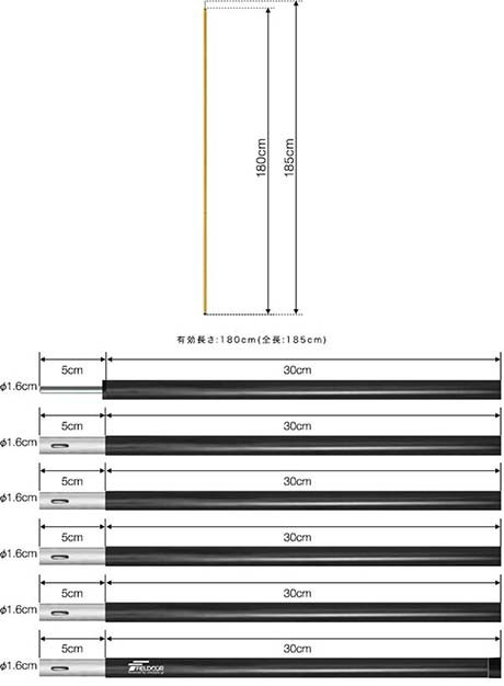 テントポール アルミ製テントポール 2本セット 6本連結 180cm 直径 16mm 分割式 アルミ サブポール タープポール キャノピー 用 ポール の通販はau Pay マーケット マックスシェアー