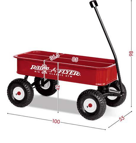 Radio Flyer ラジオフライヤー ビックレッドクラシックワゴン 1800 2人 ...